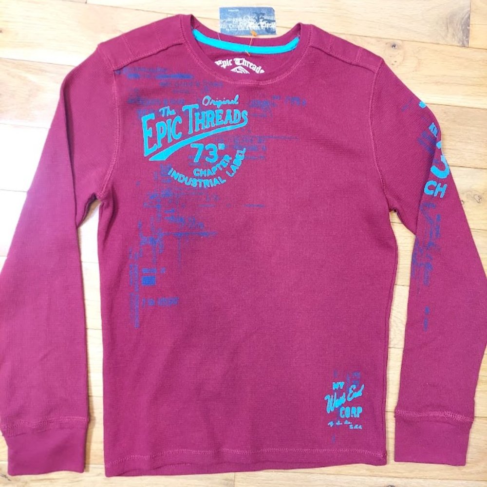 EpicThreads Boys Long Sleeve Shirt Medium Red‎ Cotton/Poly New $34